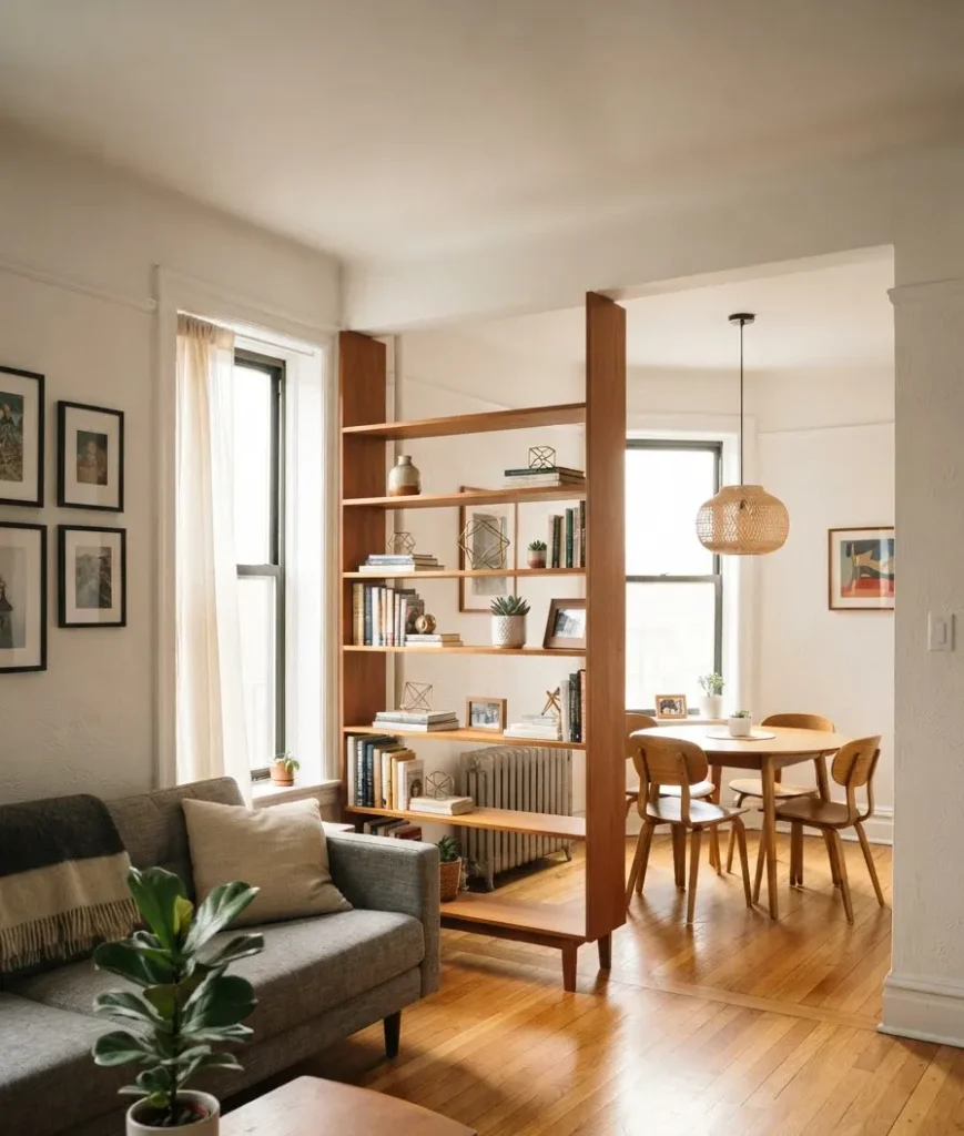 Use a bookshelf as a room
