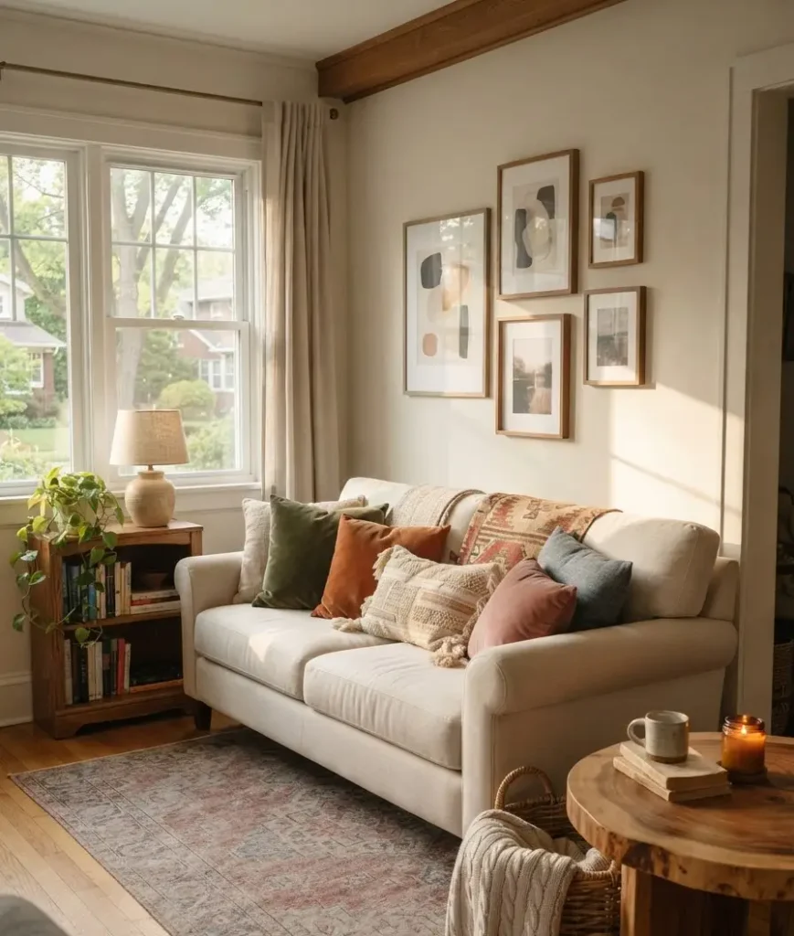 Use a mix of pillow fabrics