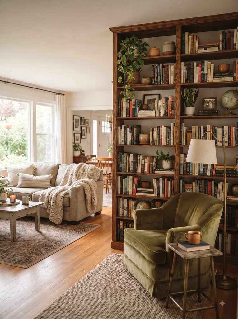 Use a room divider for open floor