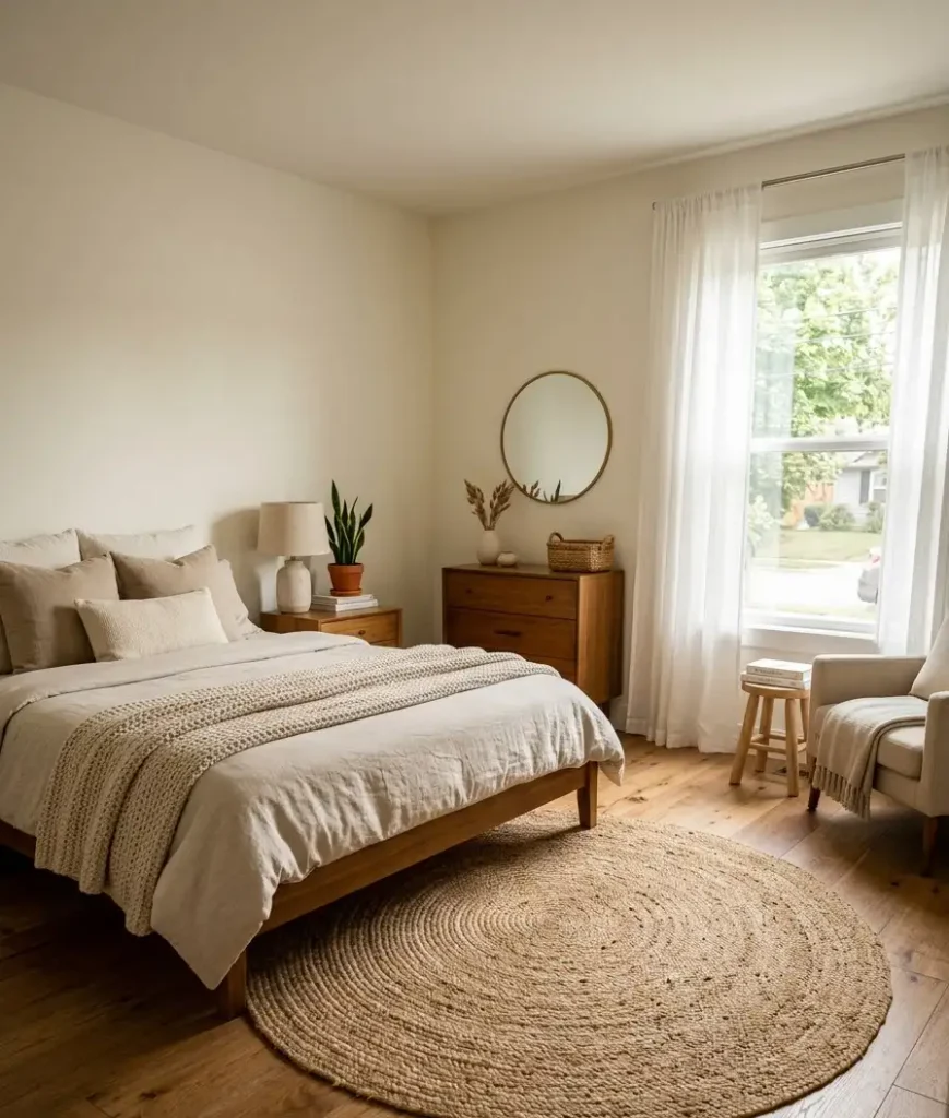 Use a round rug instead of