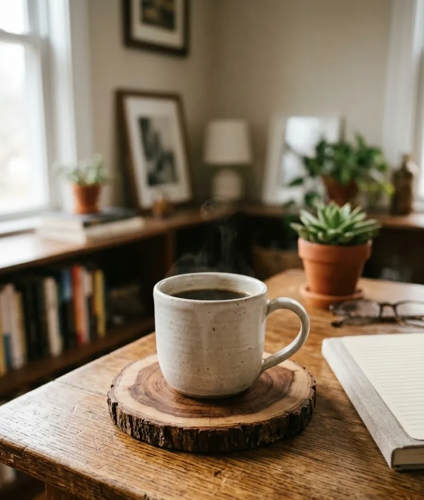 Use a wood-slice coaster