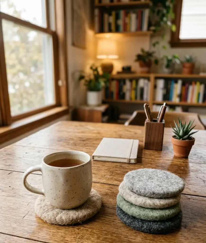 Use a wool coaster set instead