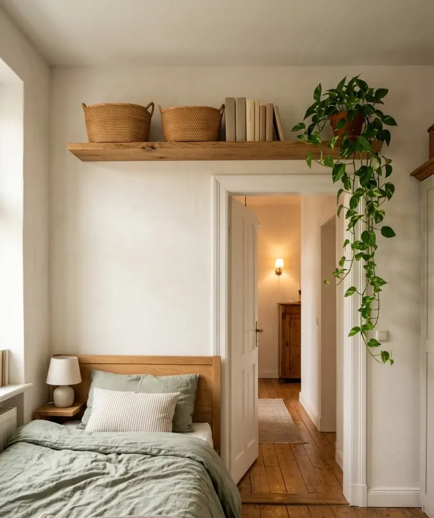 Use the dead space above the door