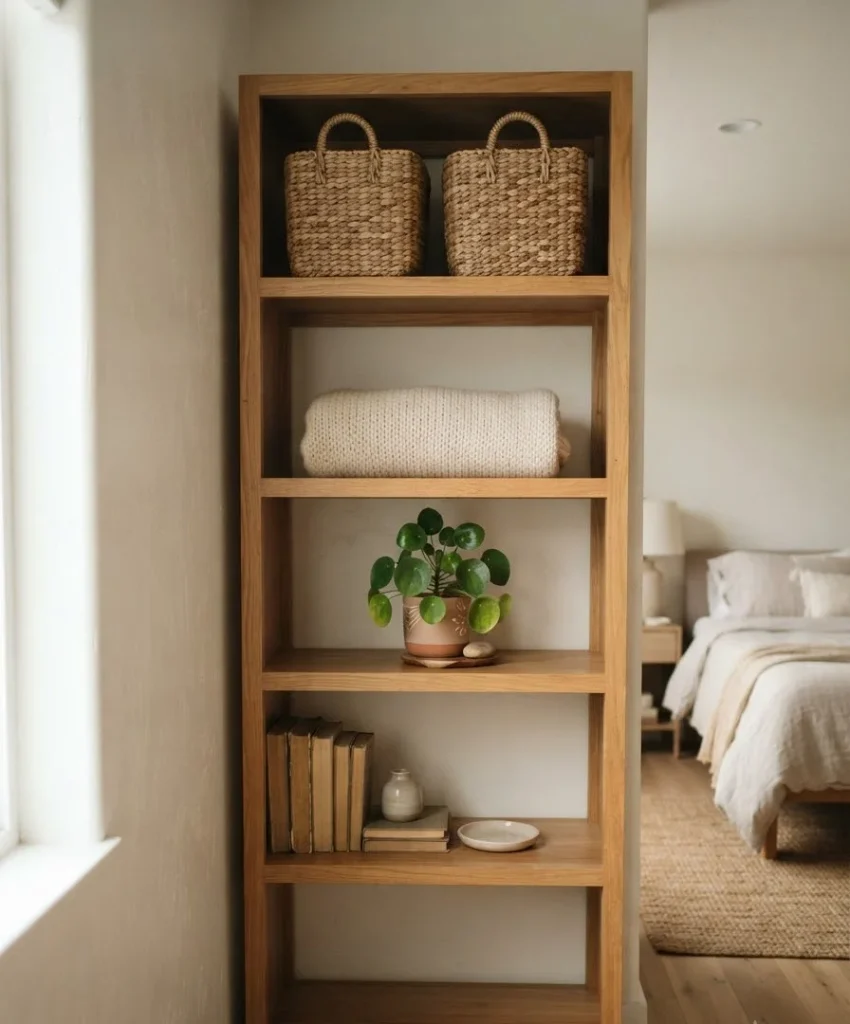 Use woven baskets for visible storage