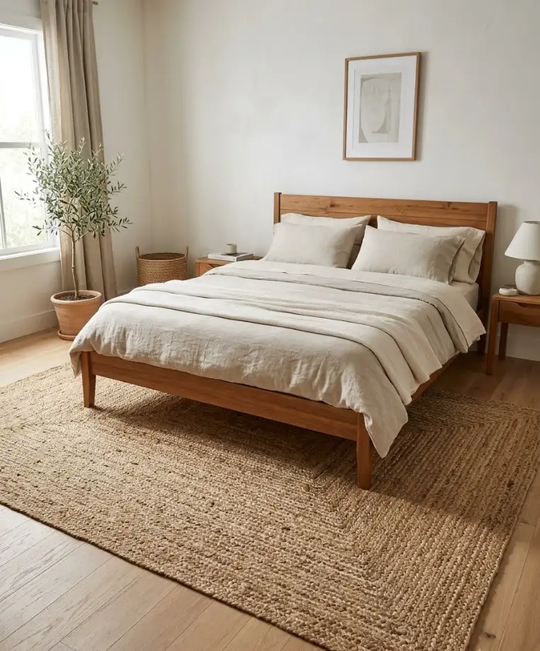 Woven jute or sisal rug