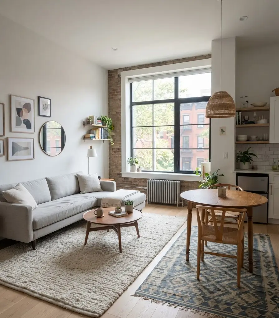 Zone the room with rugs