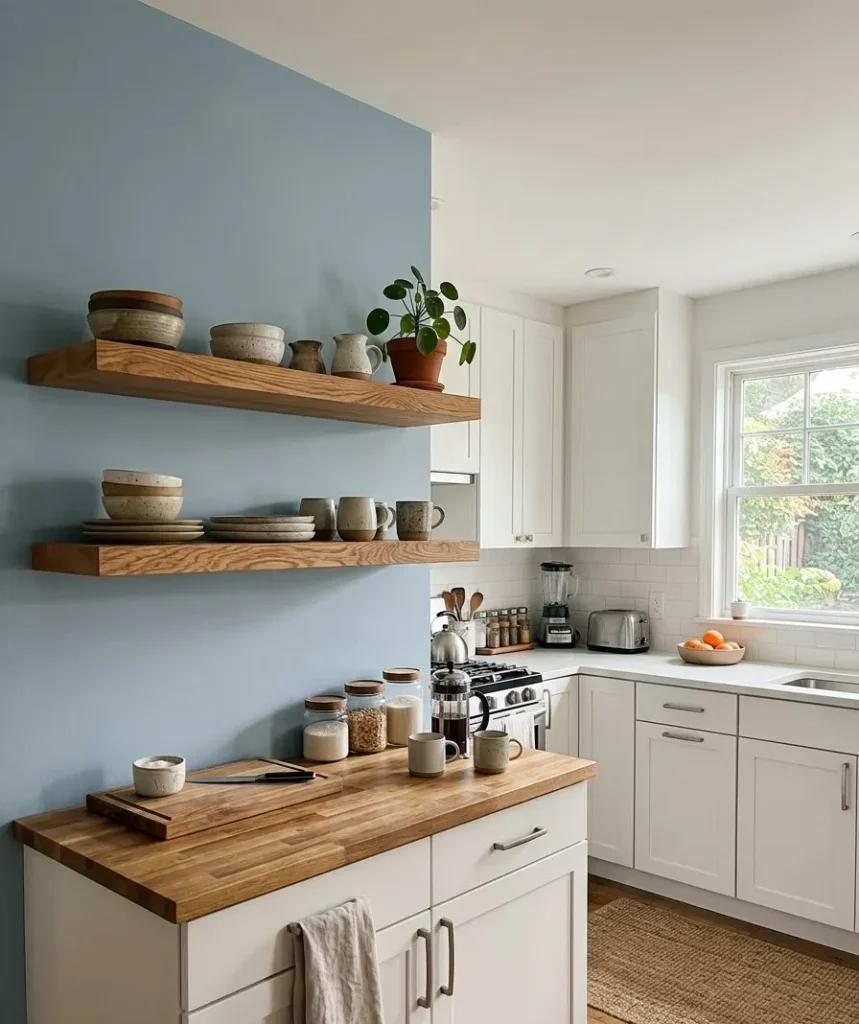 blue accent wall