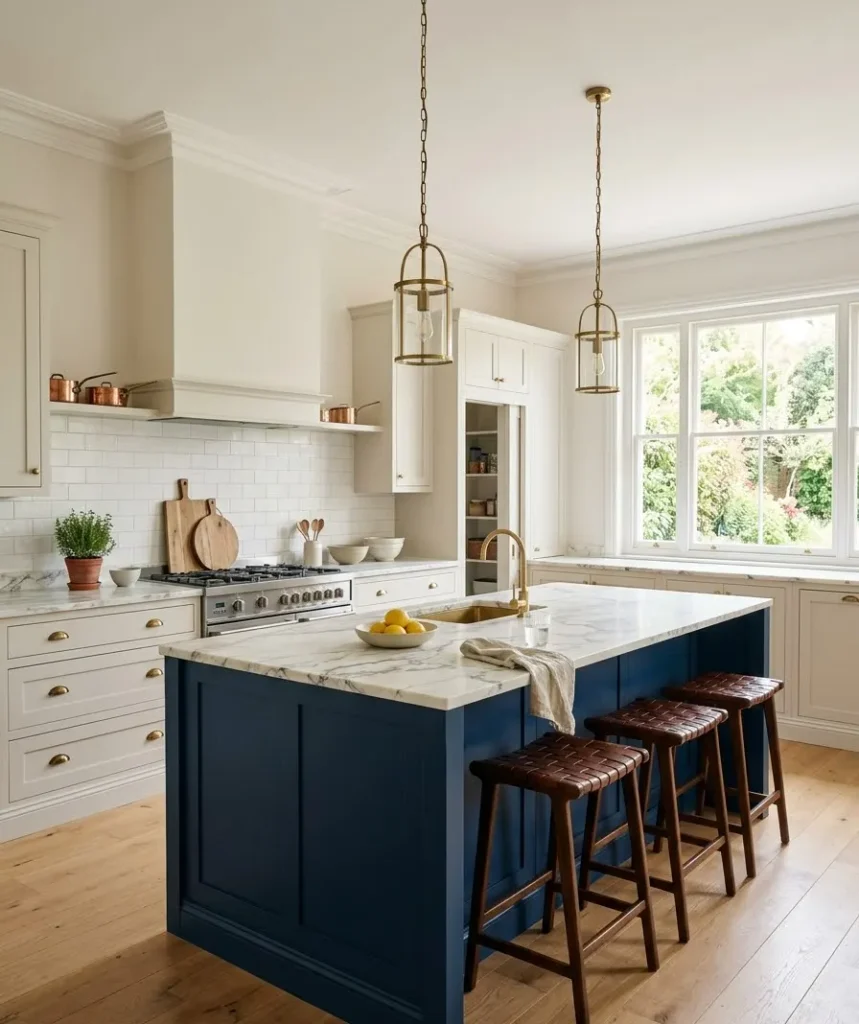 blue farmhouse sink
