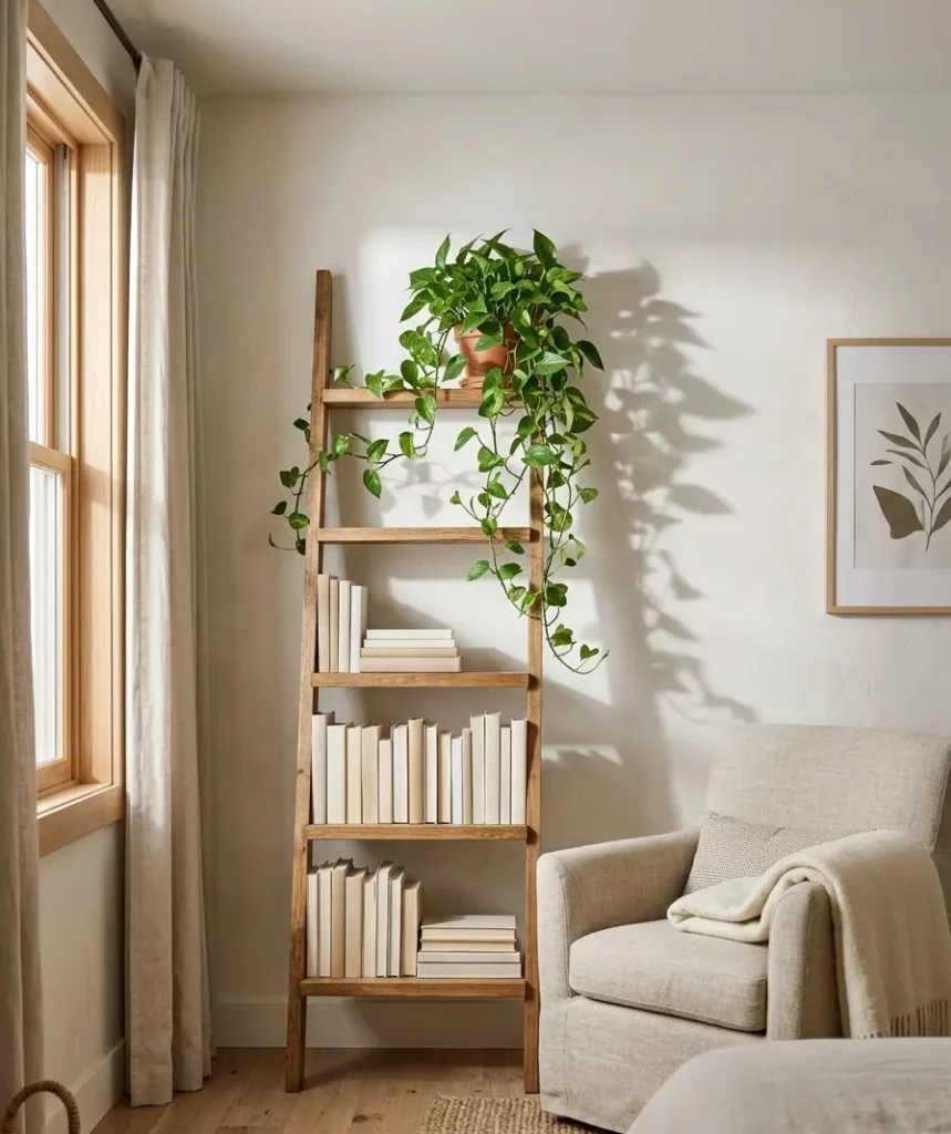 ladder shelf in the dead corner