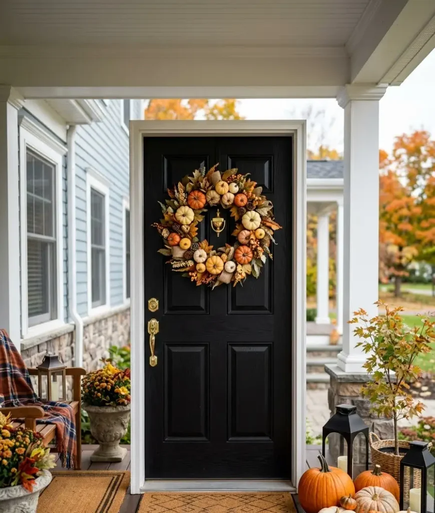 mini pumpkin wreath