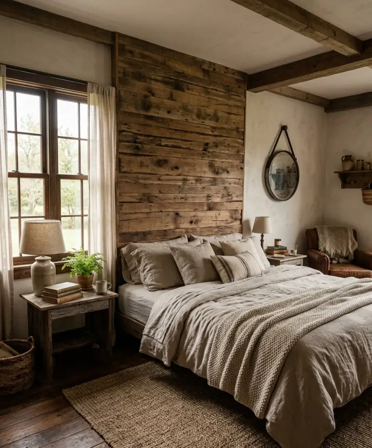  reclaimed wood headboard.
