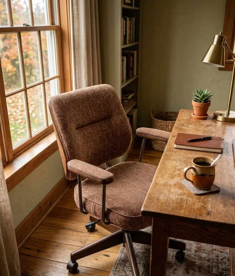 tweed or boucle desk