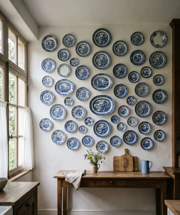 vintage blue and w