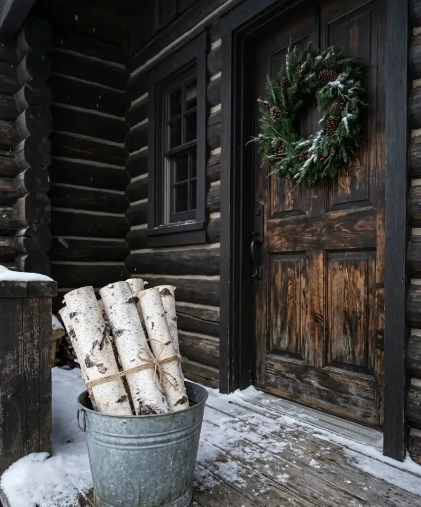26. Add a bucket of birch logs by the door