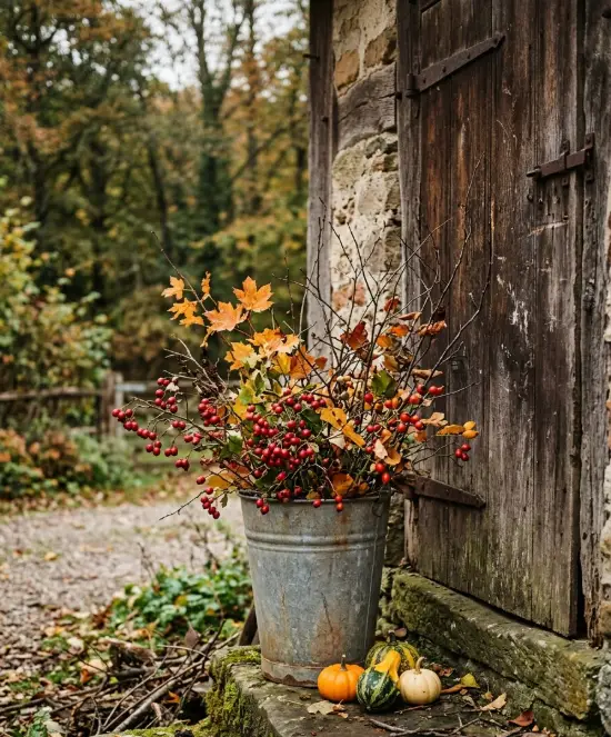 A foraged branch arrangement