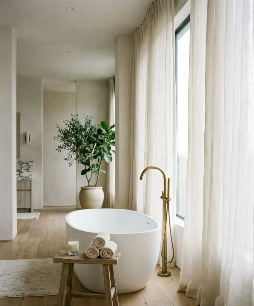 A freestanding tub