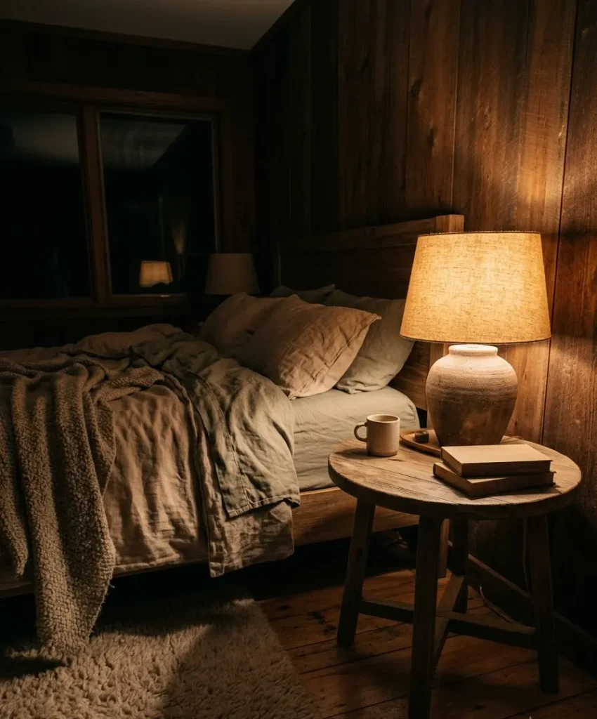 A lamp with a warmer bulb