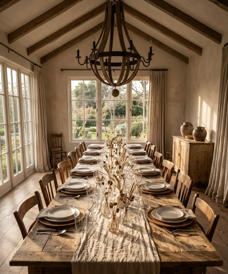 A linen runner instead of a full tablecloth