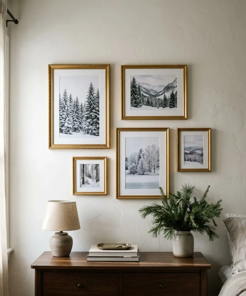 A winter print gallery wall