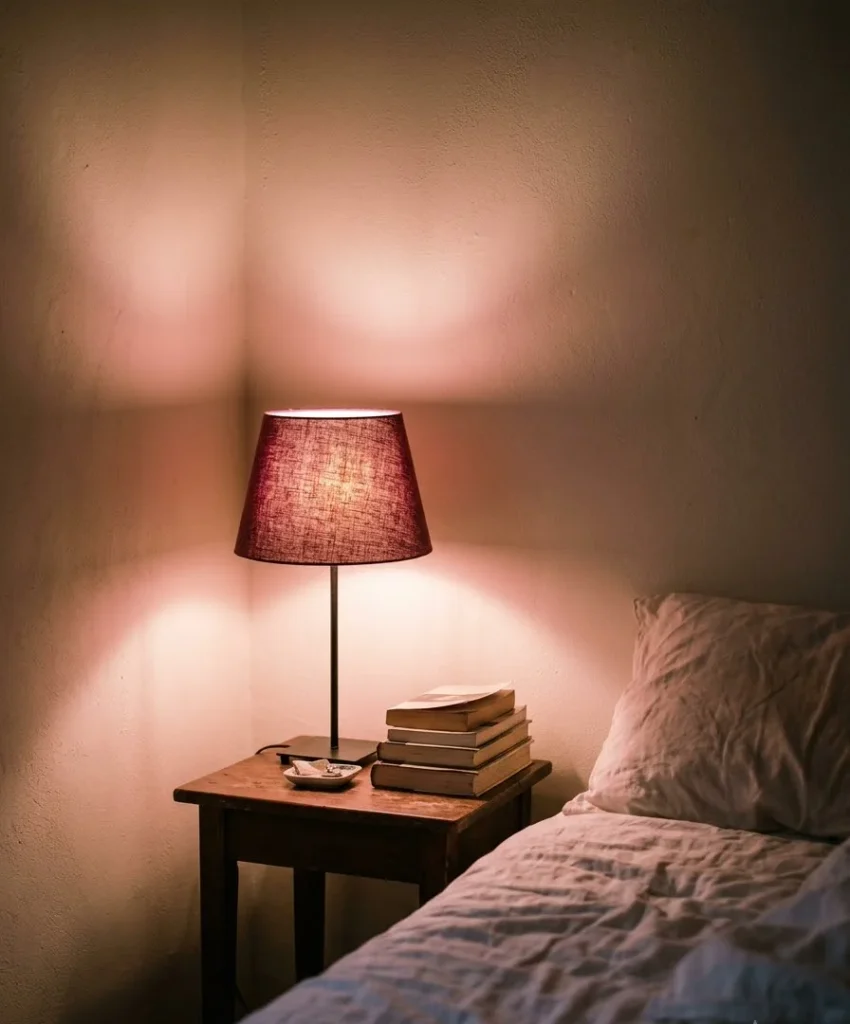 Add a red lampshade or swap your bulb