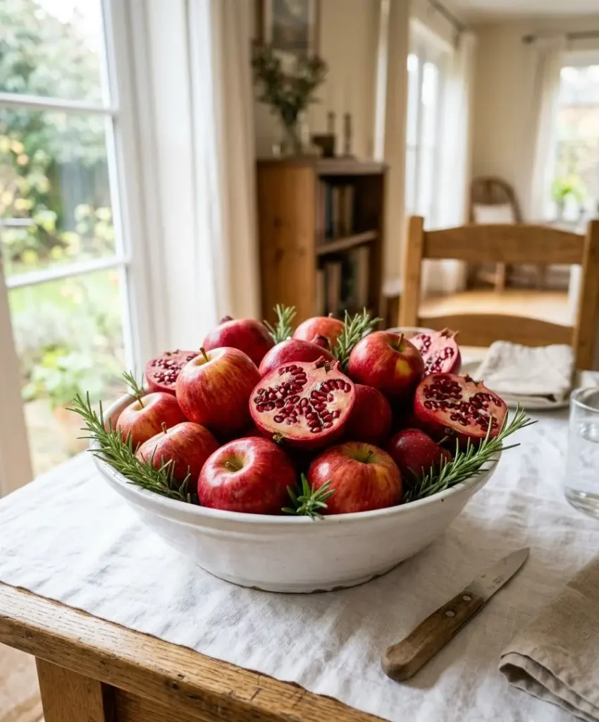 Apple and pomegranate bowl