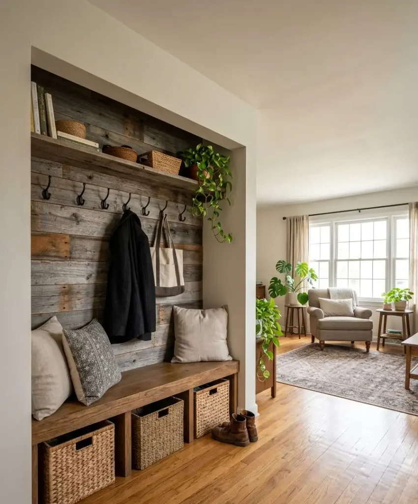 Barnwood with built-in