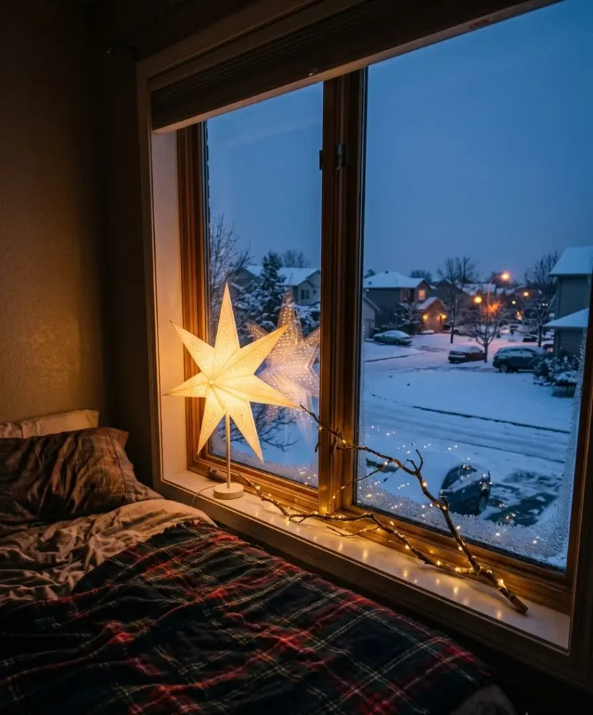 Battery-powered window stars