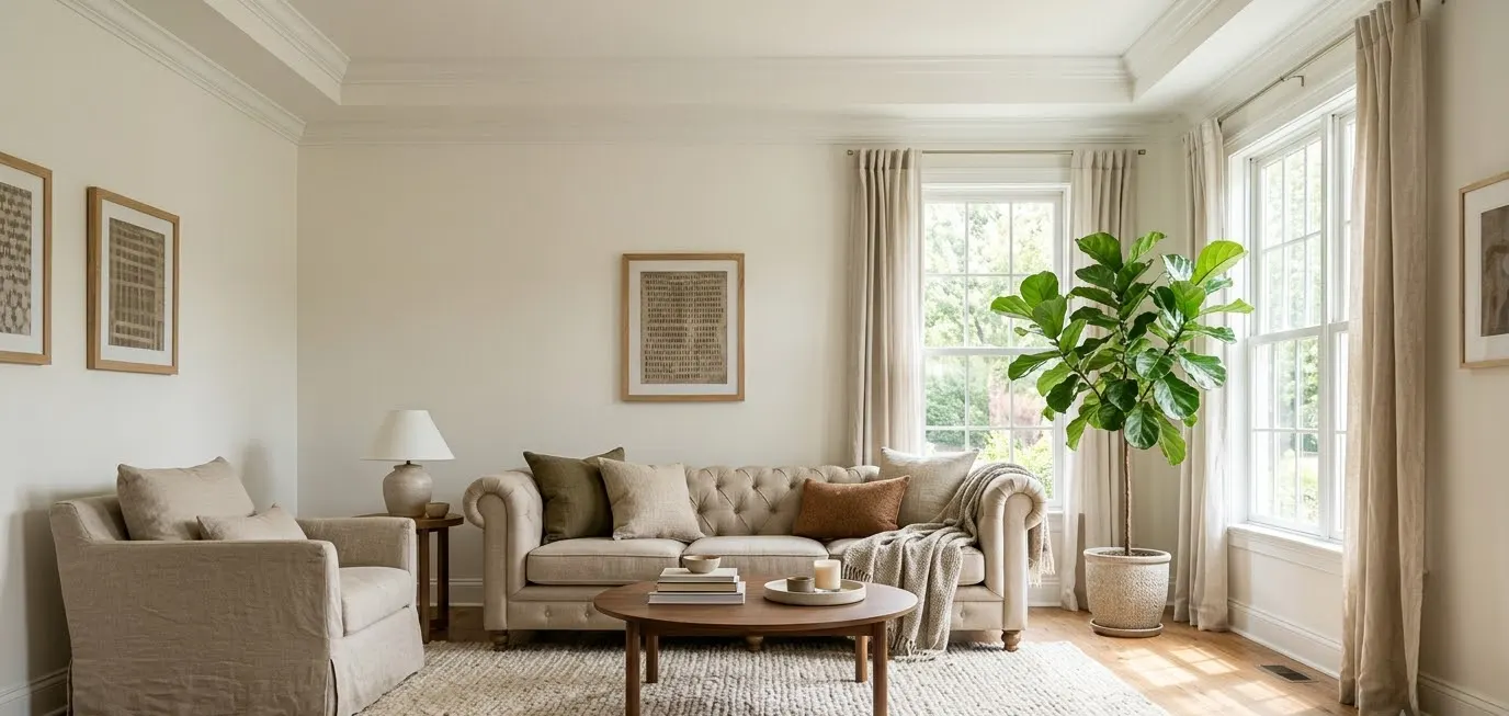 Beige Chesterfield