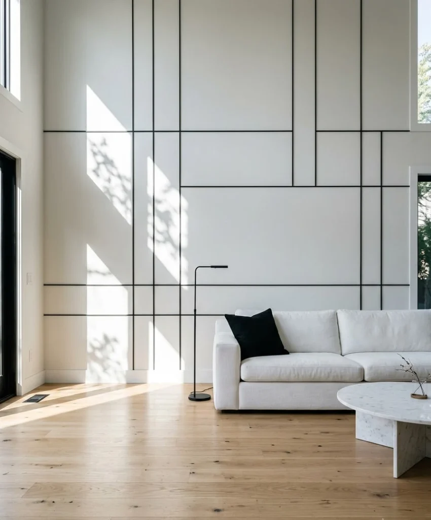 Black molding on a light wall