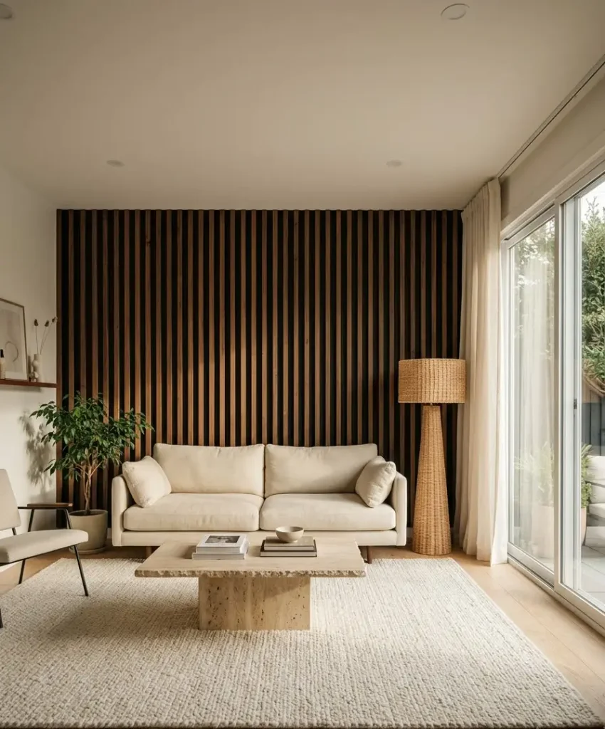 Black with wood slats