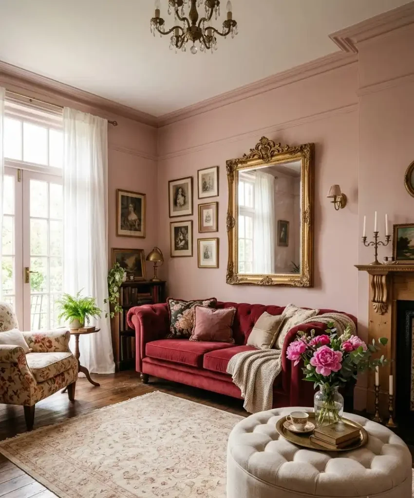 Blush pink walls