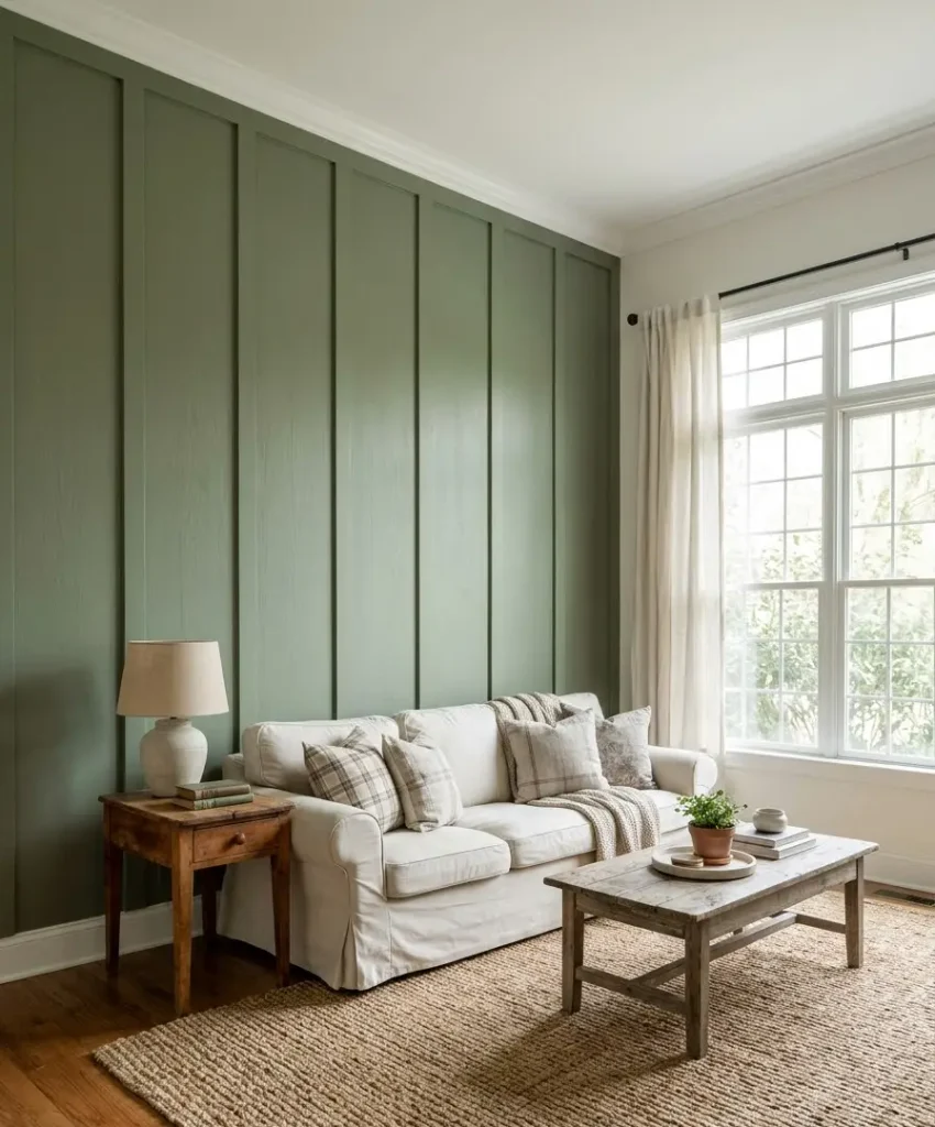 Board and batten in green