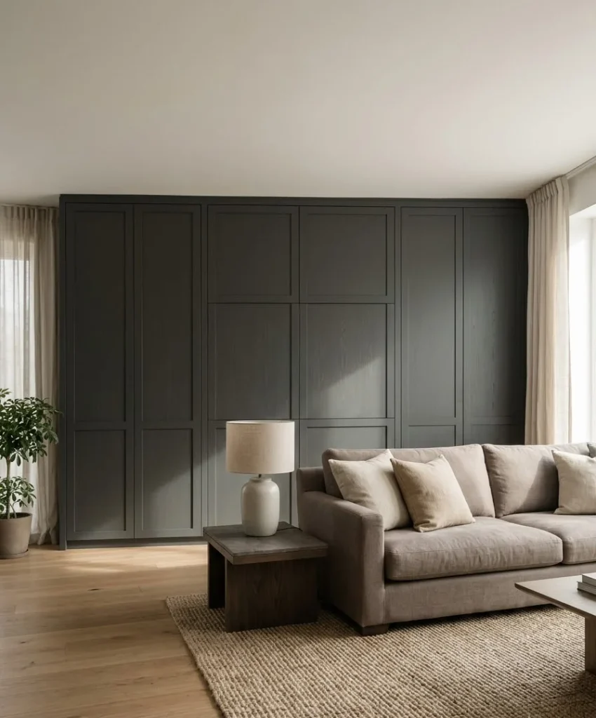 Cabinet doors that close over the TV