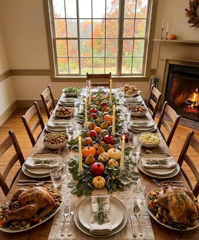 Centerpieces from the yard and the grocery store