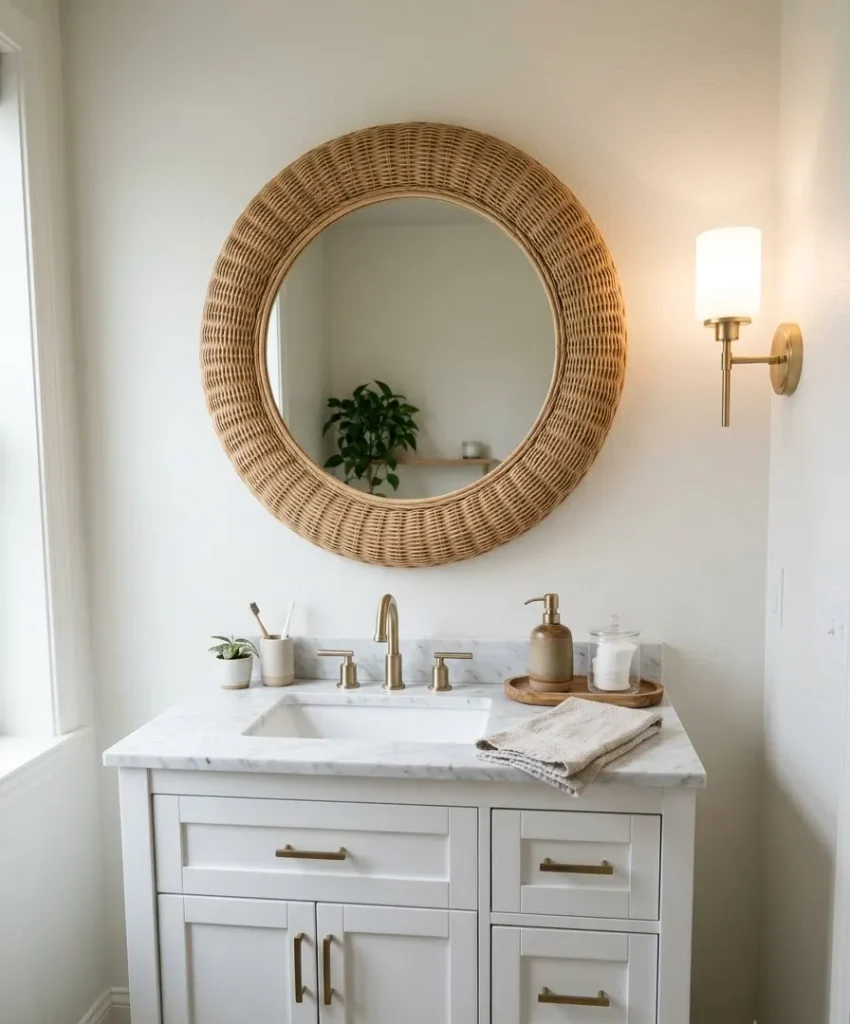 Choose a round rattan mirror