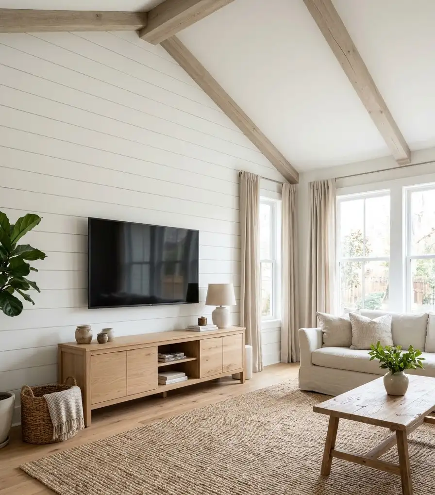 Classic white horizontal shiplap