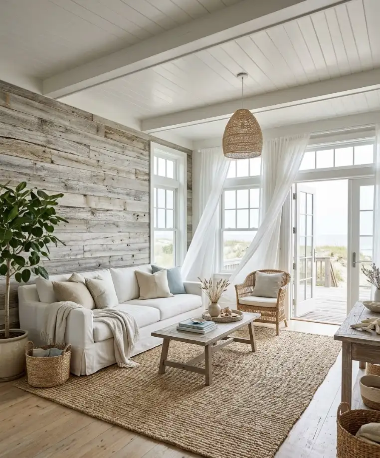 Coastal barnwood wall