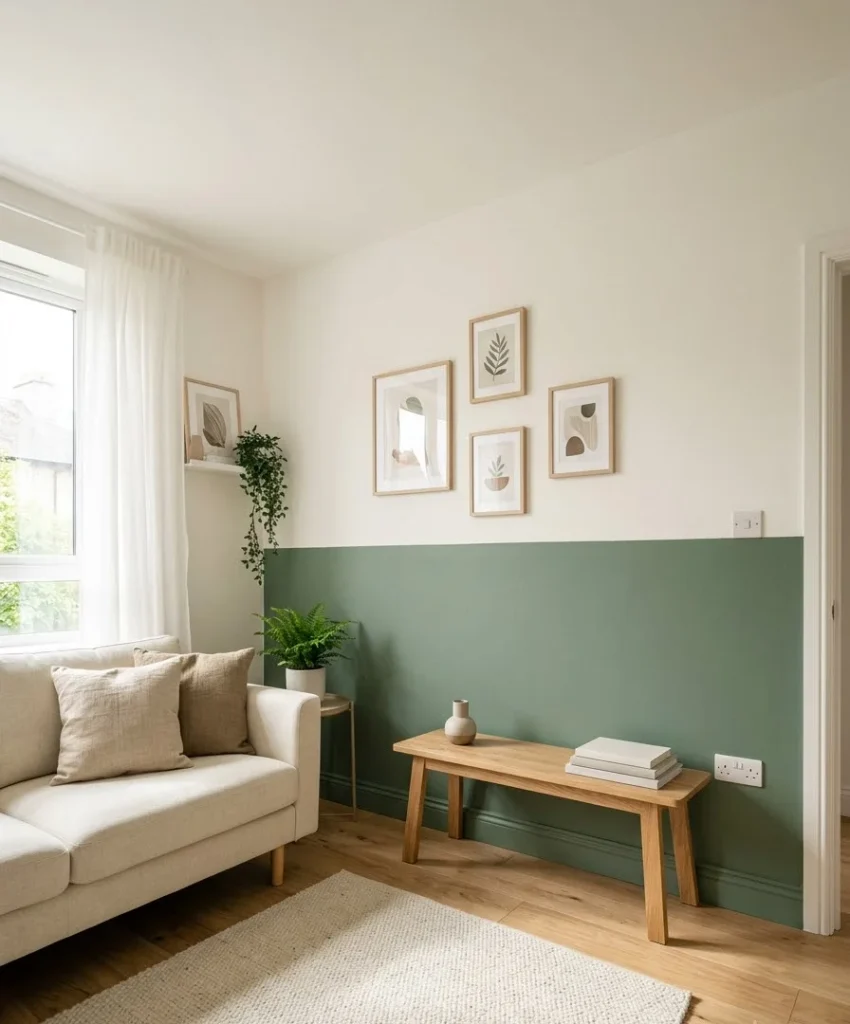 Color blocking with a half wall