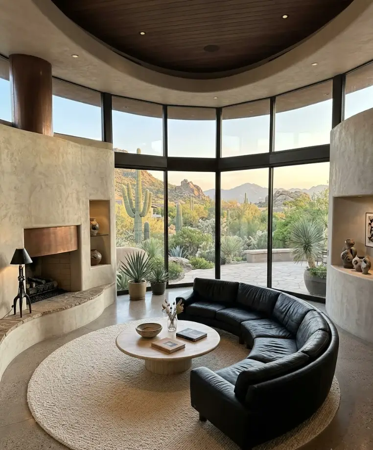 Curved or rounded sofa