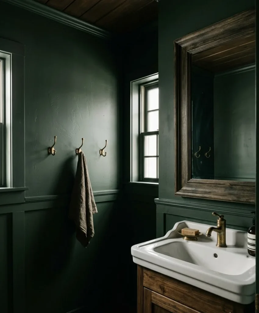 Deep forest green with brass