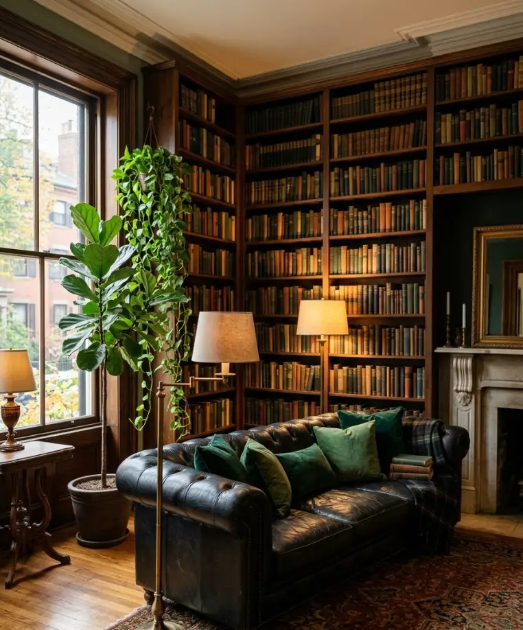 Deep green accents