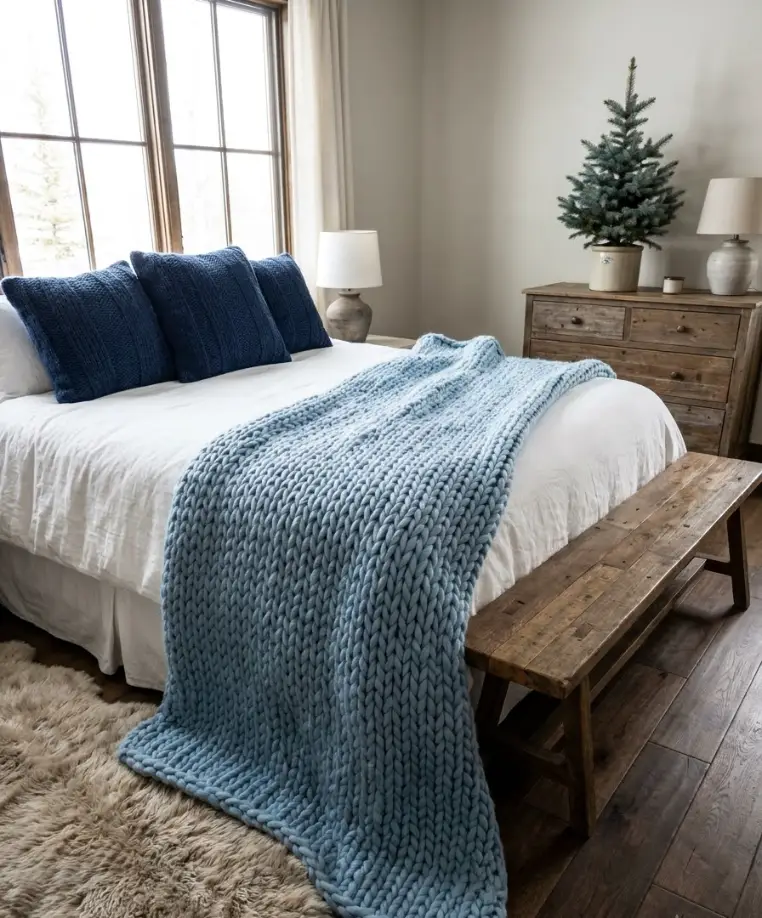  Drape a chunky knit throw
