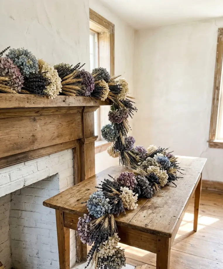 Dried floral garlands