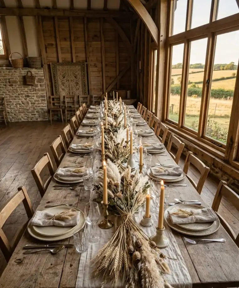 Dried wheat and grass runner