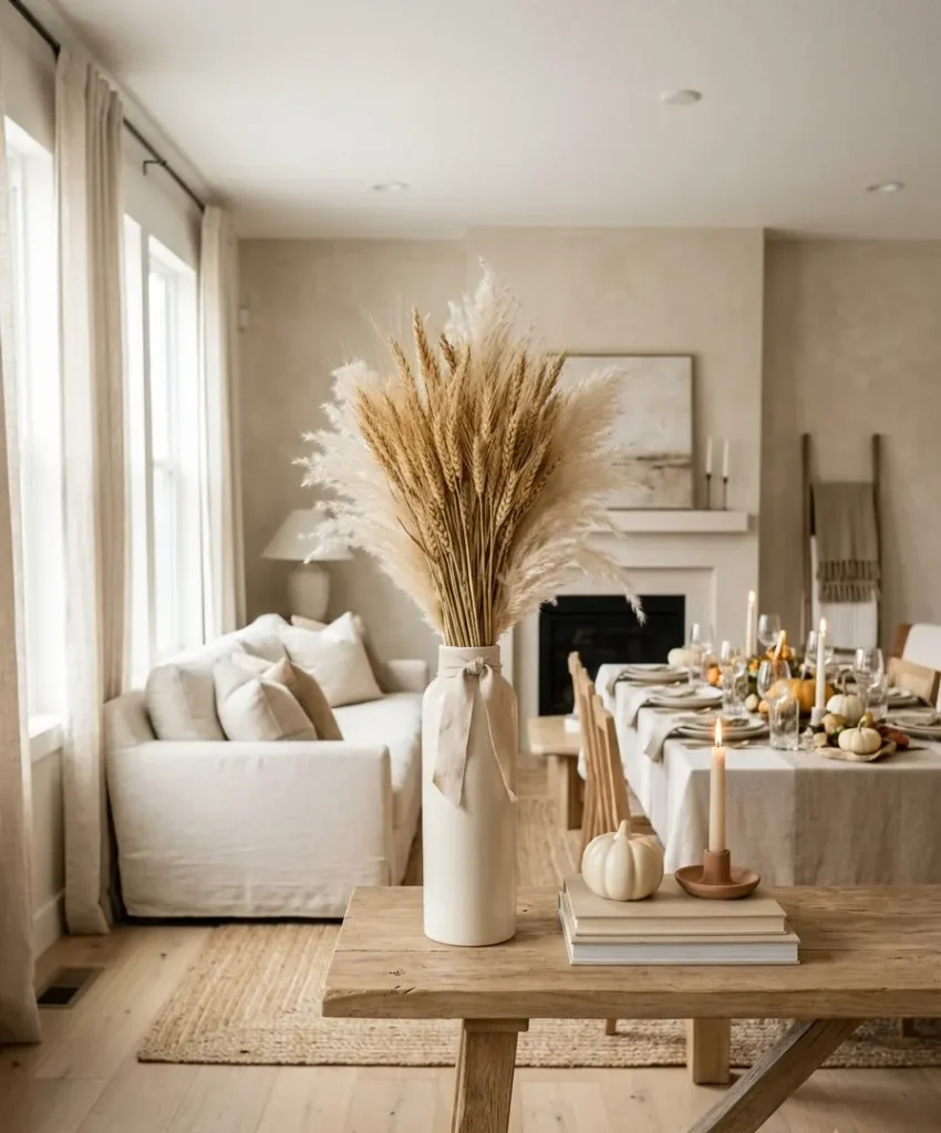 Dried wheat and pampas bundle