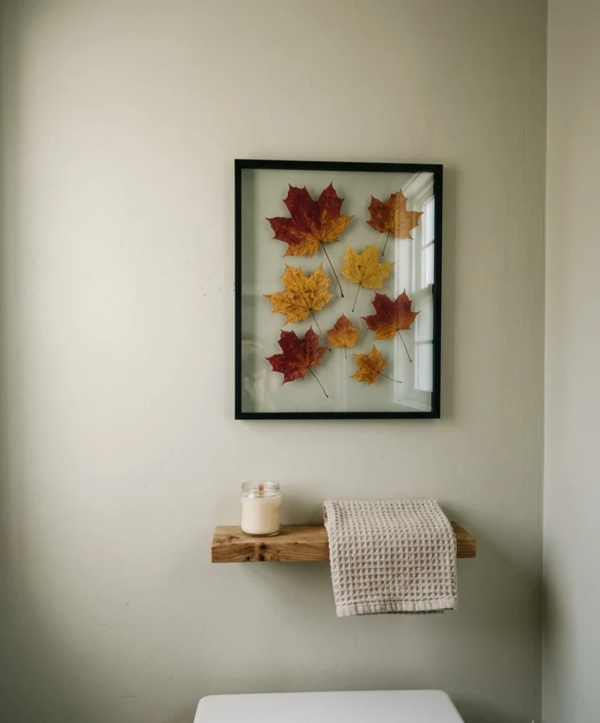 Fall leaves in a frame