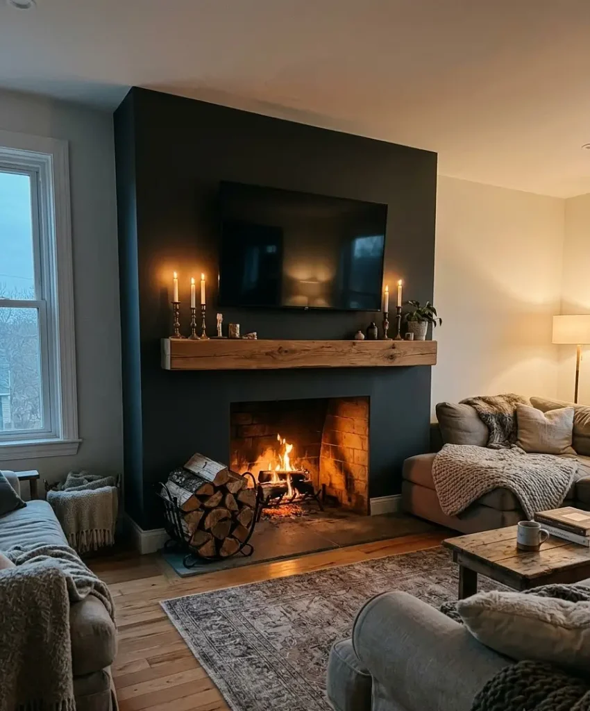 Fireplace media wall