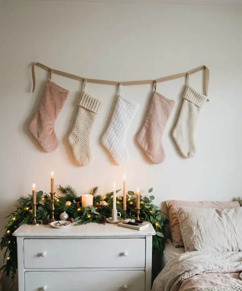 Framed pink Christmas prints