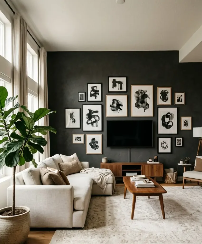 Gallery wall around the screen