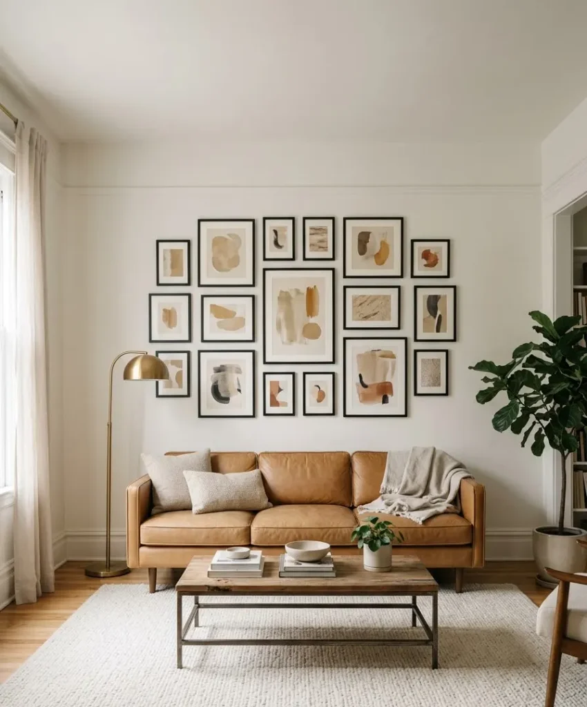 Gallery wall in one color family